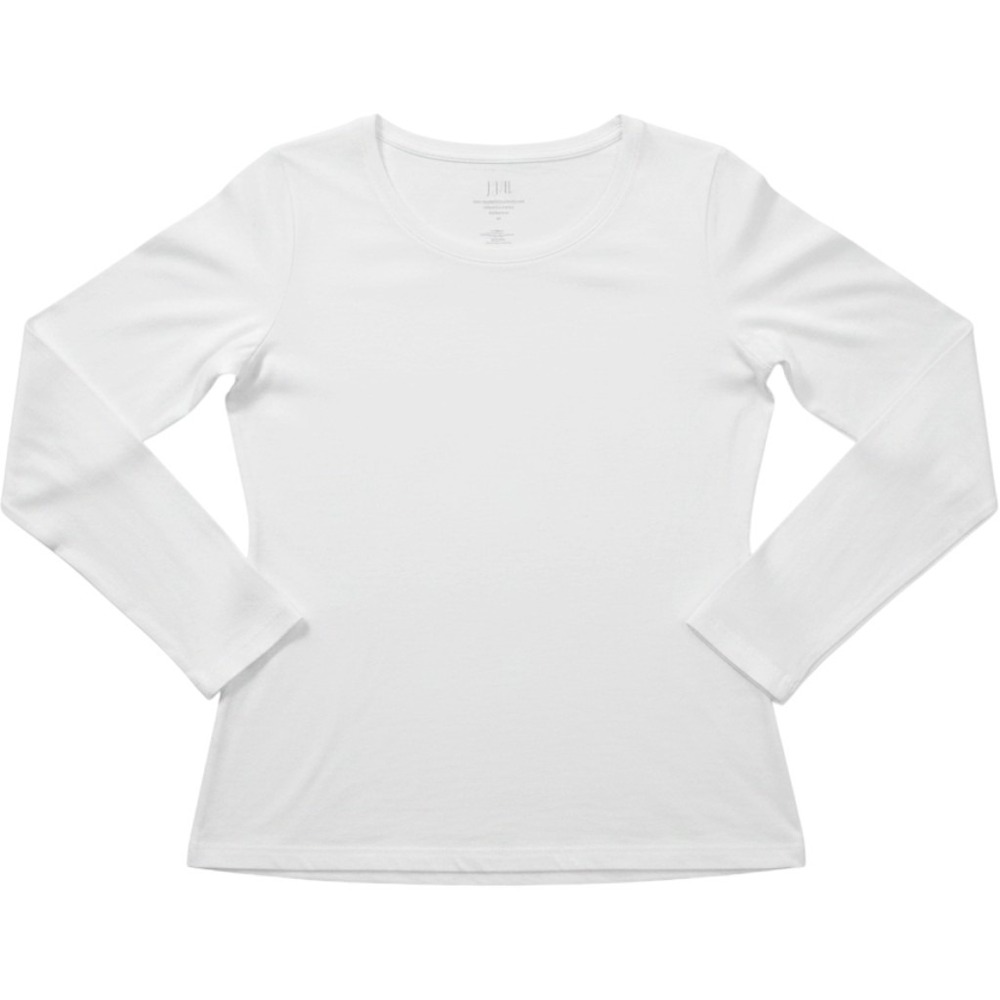 J. Jill Long Sleeve Top M Soft Jersey Scoop Neck Tee 100% Pima Cotton Cream